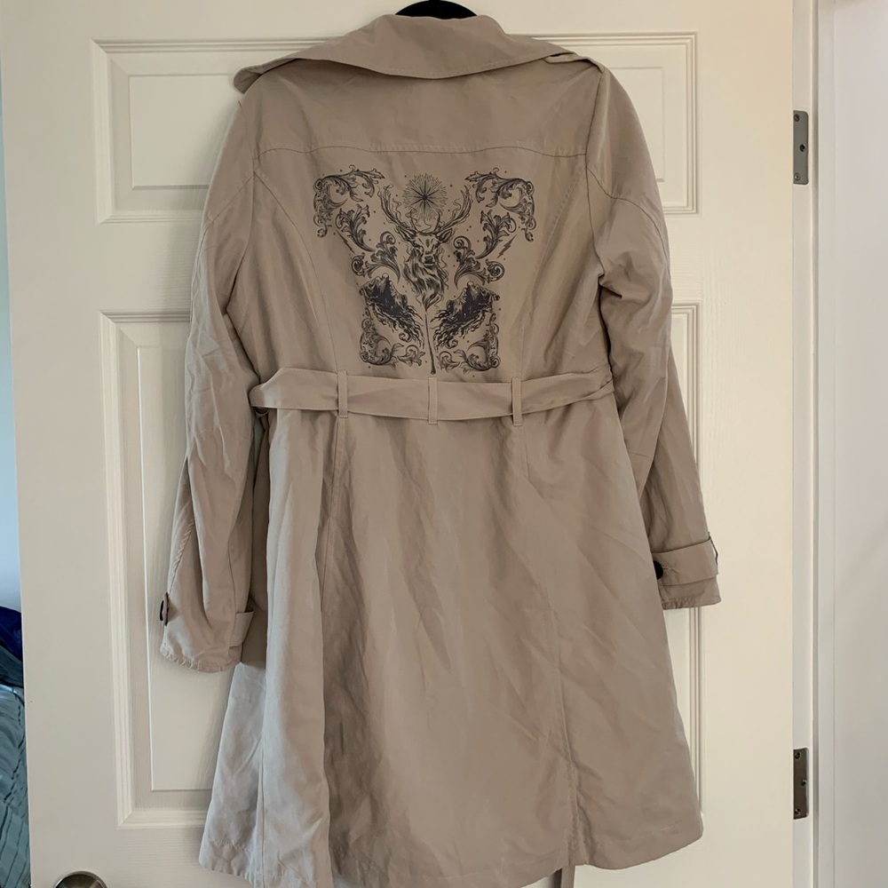 Harry Potter Patronus Khaki Brown Trench Jacket